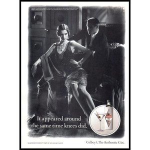 1992 Gilbey's Gin Vintage Print Ad Flapper Dress Speakeasy Prohibition Wall Art